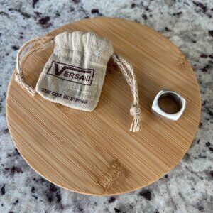 Versani Faceted Band Ring - Brushed Solid Sterling Silver